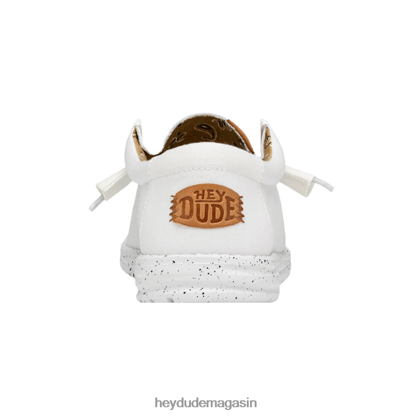 Hey Dude Hommes toile lavée wally blanc chaussures DT40T4302