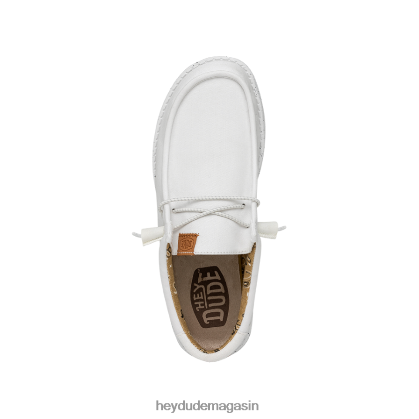 Hey Dude Hommes toile lavée wally blanc chaussures DT40T4302