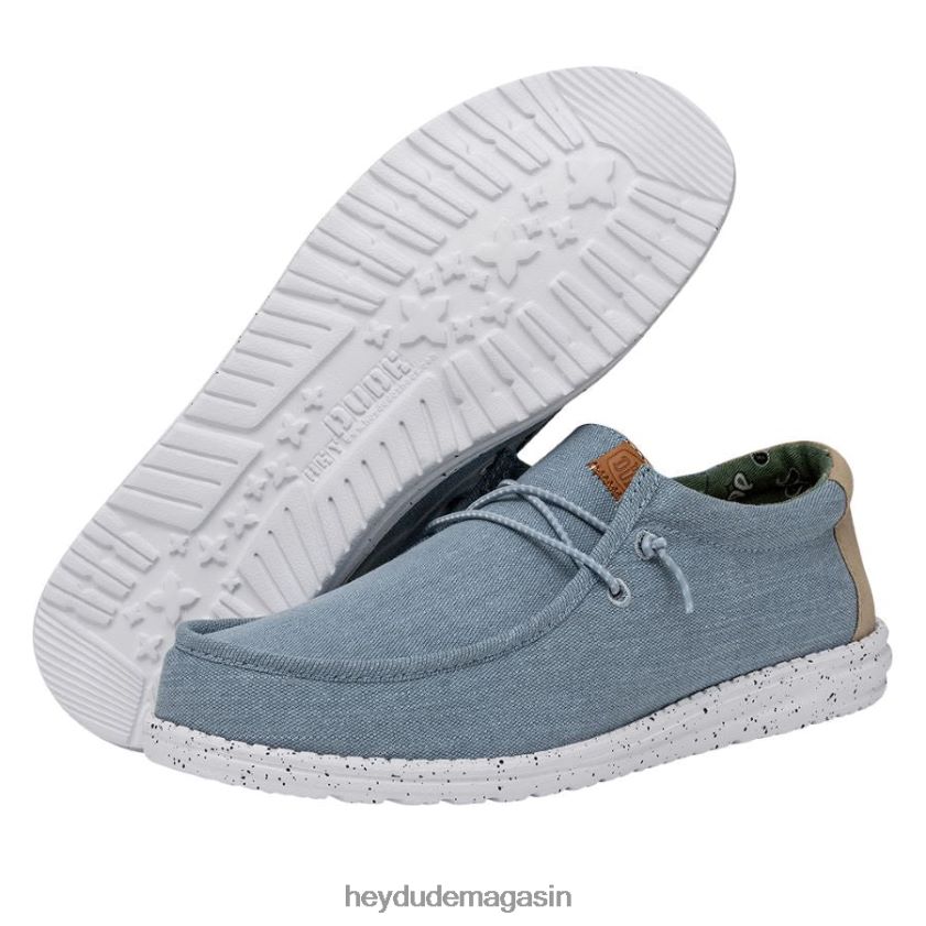 Hey Dude Hommes toile lavée wally bleu chaussures DT40T4303