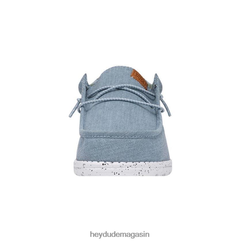 Hey Dude Hommes toile lavée wally bleu chaussures DT40T4303