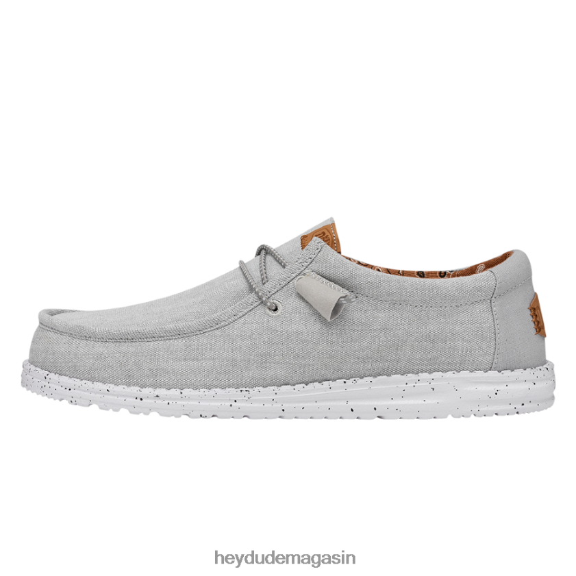 Hey Dude Hommes toile lavée wally gris clair chaussures DT40T4363