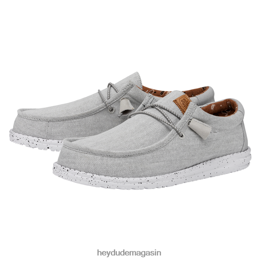 Hey Dude Hommes toile lavée wally gris clair chaussures DT40T4363