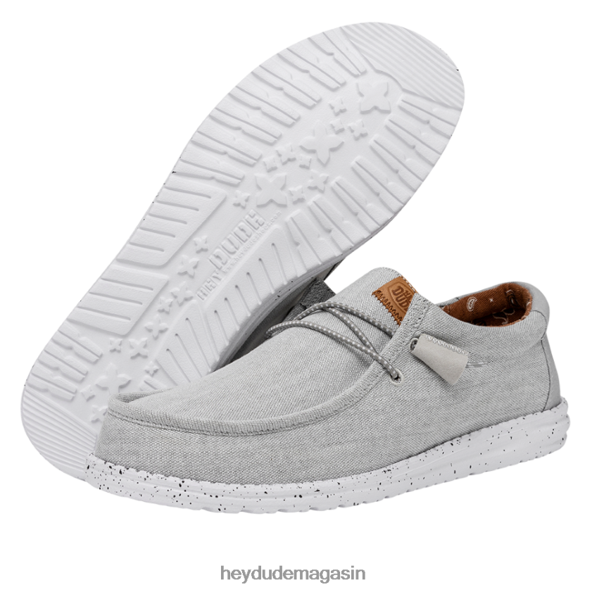 Hey Dude Hommes toile lavée wally gris clair chaussures DT40T4363
