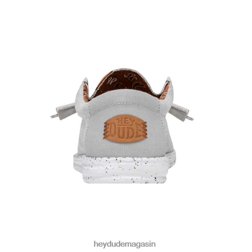 Hey Dude Hommes toile lavée wally gris clair chaussures DT40T4363
