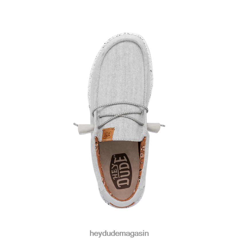 Hey Dude Hommes toile lavée wally gris clair chaussures DT40T4363