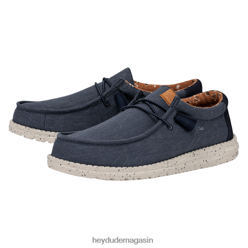 Hey Dude Hommes toile lavée wally marine chaussures DT40T4301