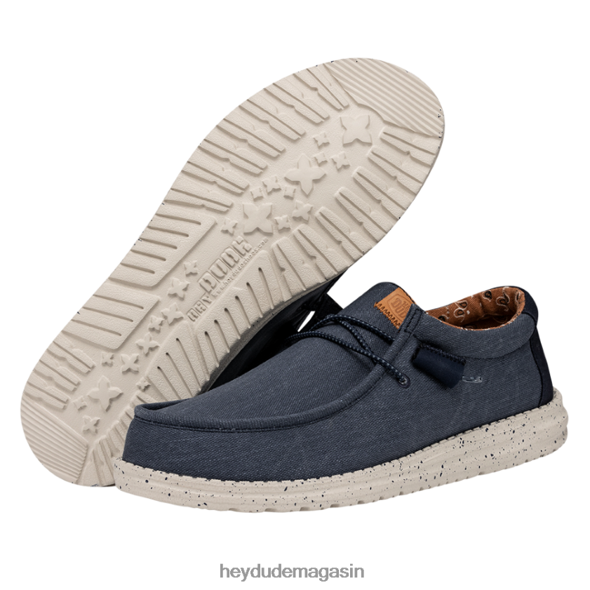 Hey Dude Hommes toile lavée wally marine chaussures DT40T4301