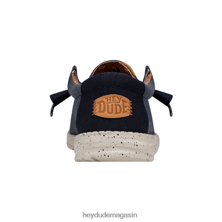 Hey Dude Hommes toile lavée wally marine chaussures DT40T4301