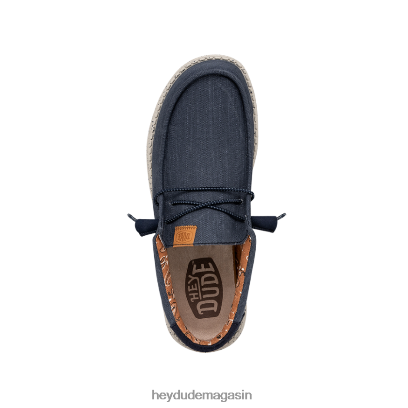 Hey Dude Hommes toile lavée wally marine chaussures DT40T4301