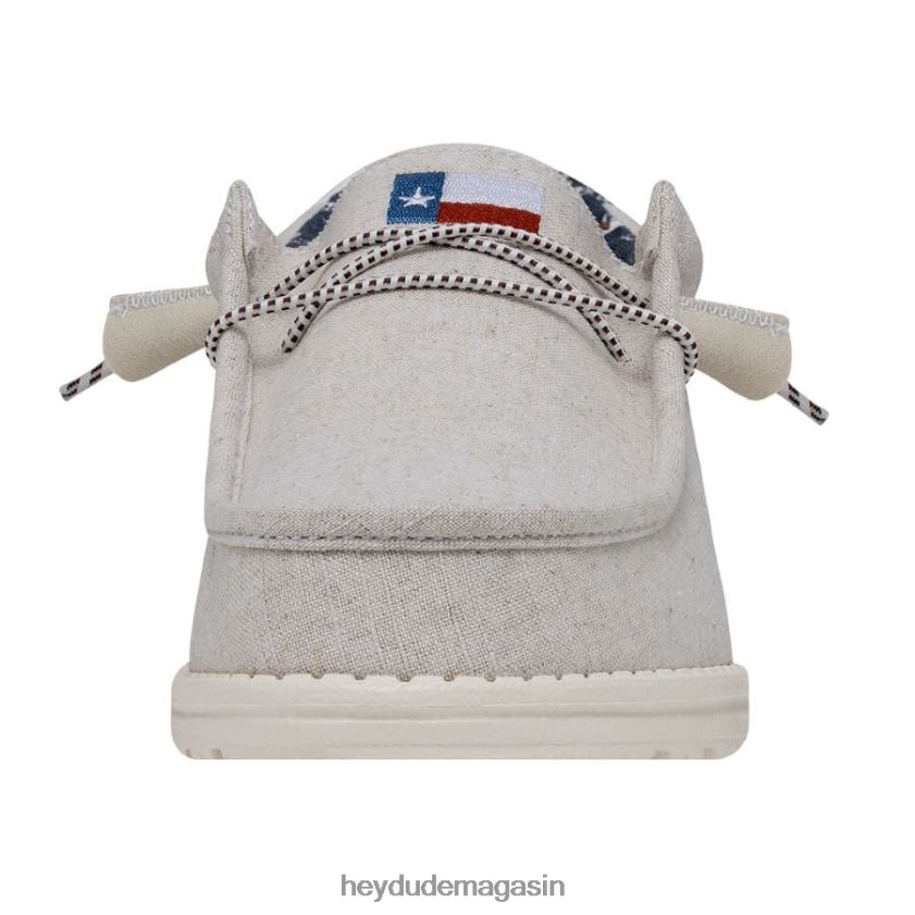 Hey Dude Hommes toile wally texas blanc cassé chaussures DT40T4362