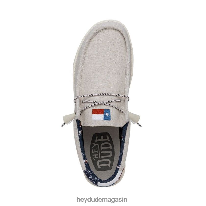 Hey Dude Hommes toile wally texas blanc cassé chaussures DT40T4362
