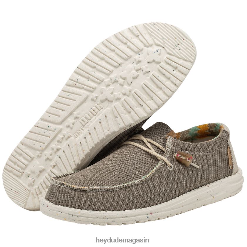 Hey Dude Hommes tricot wally brun du désert chaussures DT40T4466