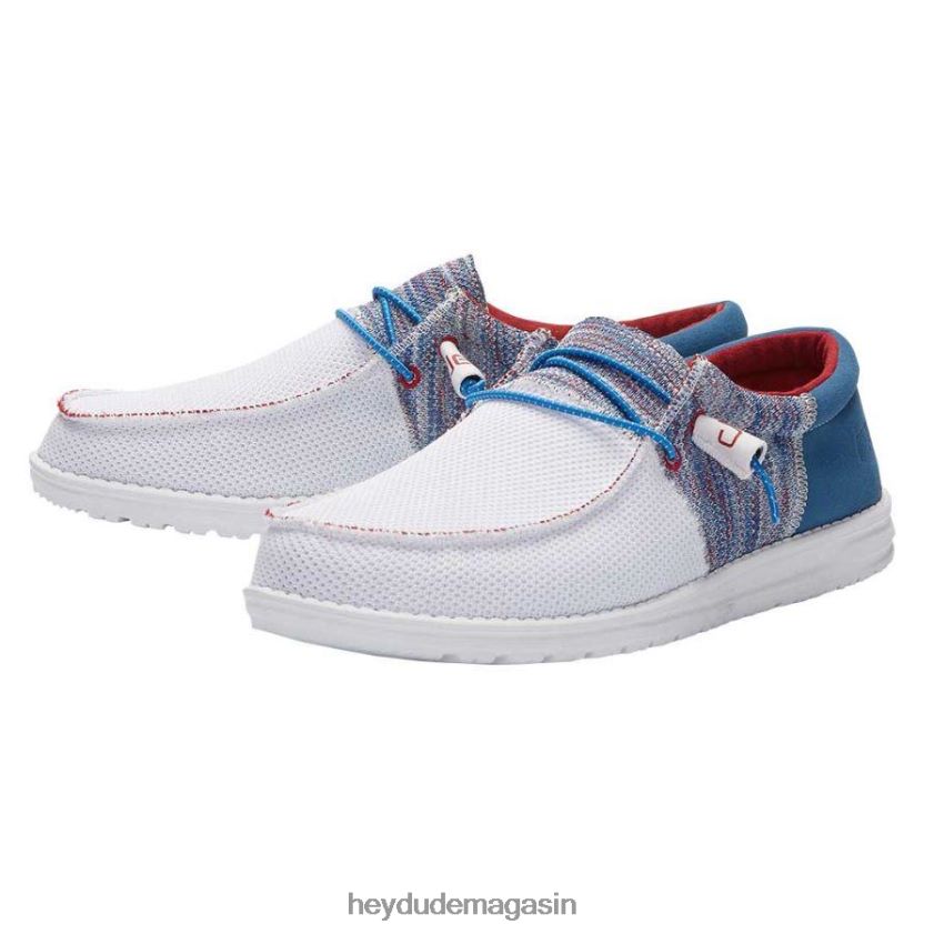 Hey Dude Hommes wally sox trouille bleu rouge chaussures DT40T4392