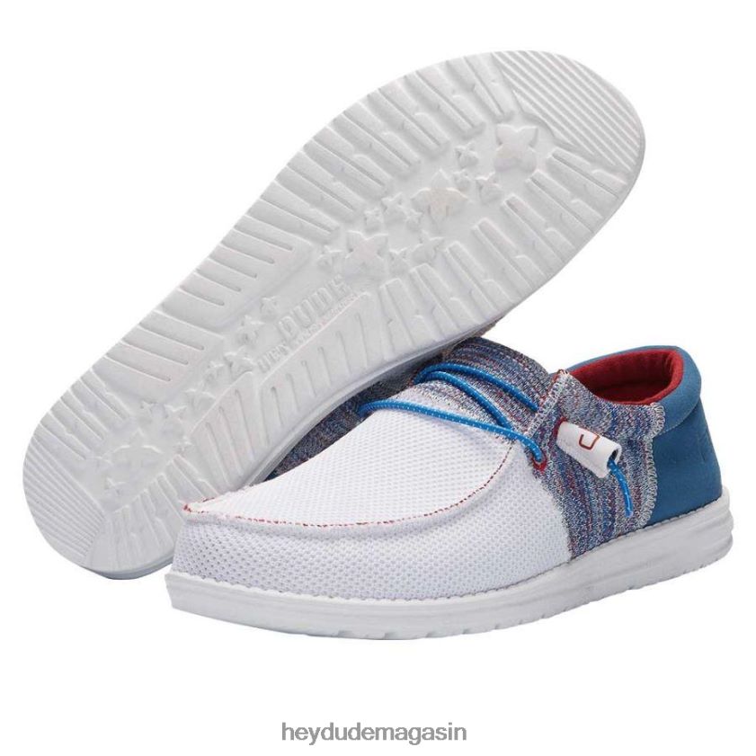 Hey Dude Hommes wally sox trouille bleu rouge chaussures DT40T4392
