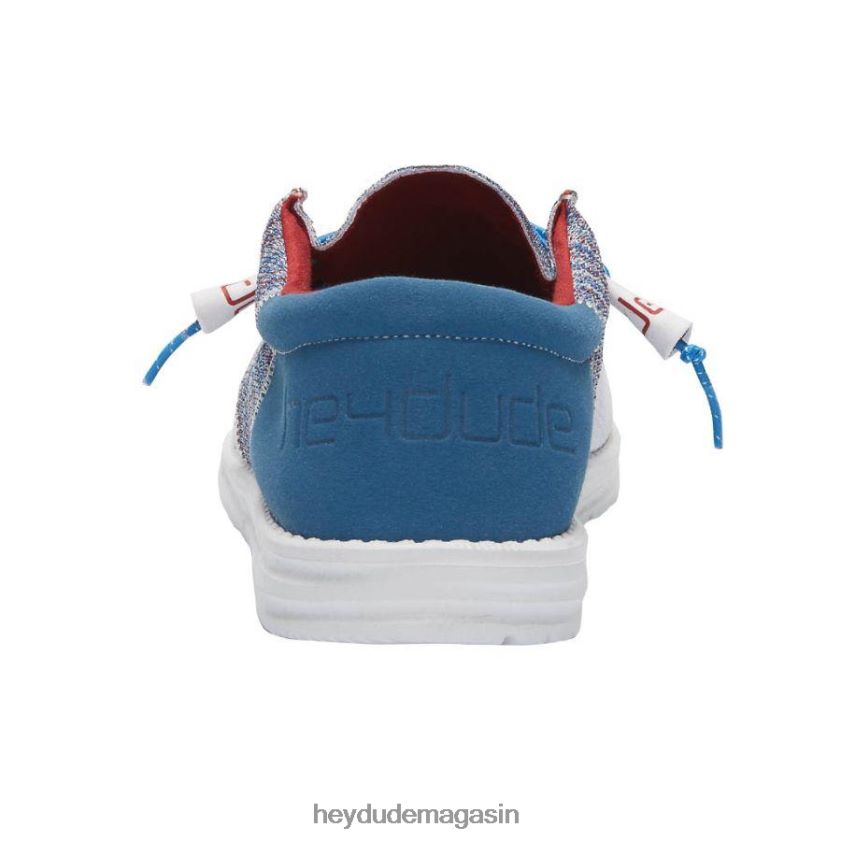 Hey Dude Hommes wally sox trouille bleu rouge chaussures DT40T4392
