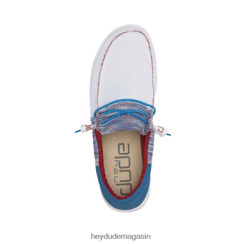 Hey Dude Hommes wally sox trouille bleu rouge chaussures DT40T4392