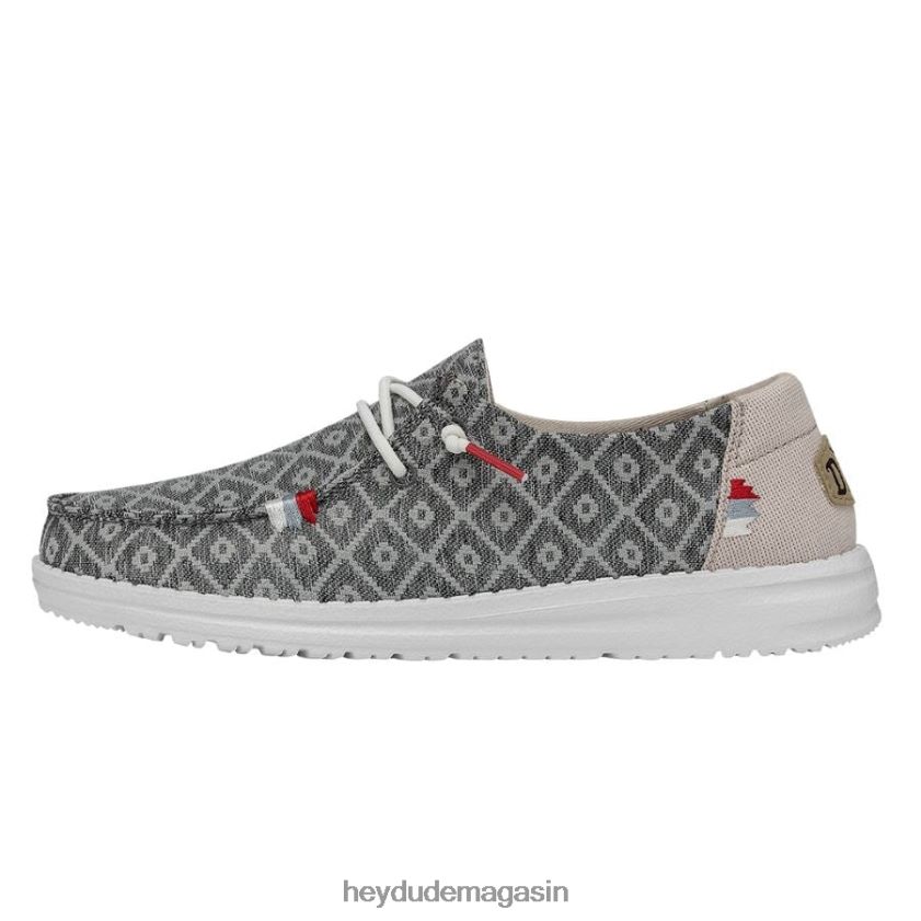 Hey Dude Hommes Wendy Bohème broderie gris foncé chaussures DT40T470