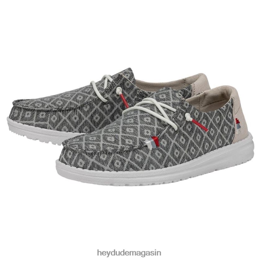 Hey Dude Hommes Wendy Bohème broderie gris foncé chaussures DT40T470