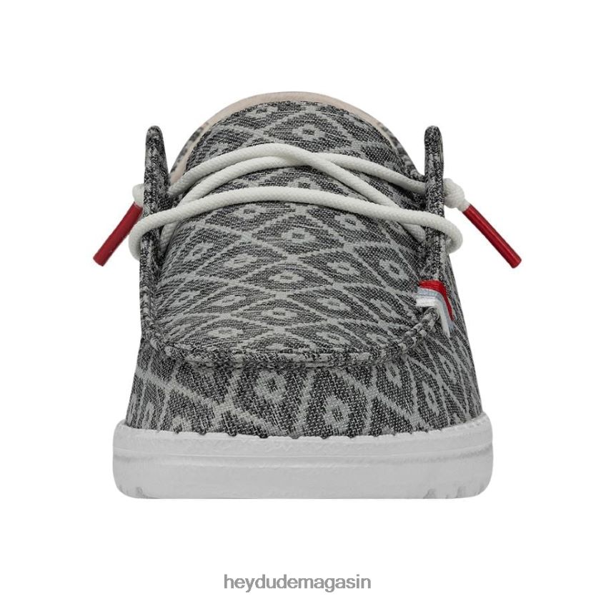 Hey Dude Hommes Wendy Bohème broderie gris foncé chaussures DT40T470