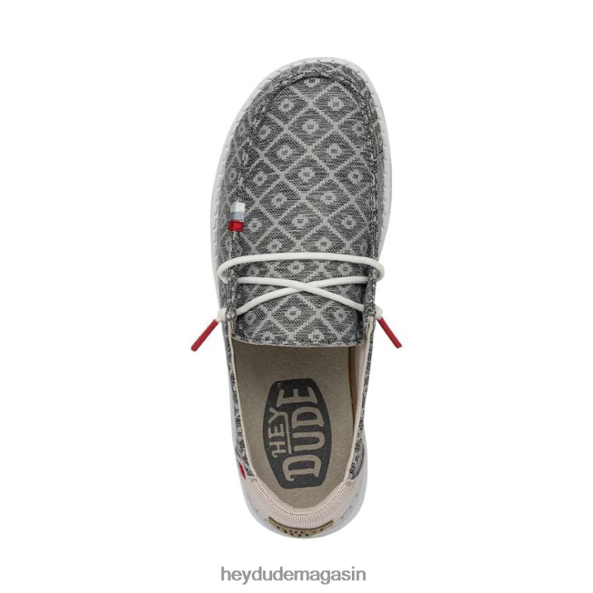 Hey Dude Hommes Wendy Bohème broderie gris foncé chaussures DT40T470
