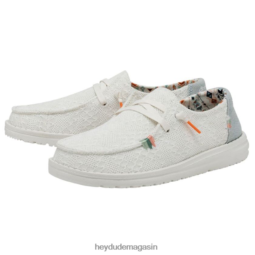 Hey Dude Hommes Wendy Bohème crochet blanc chaussures DT40T469