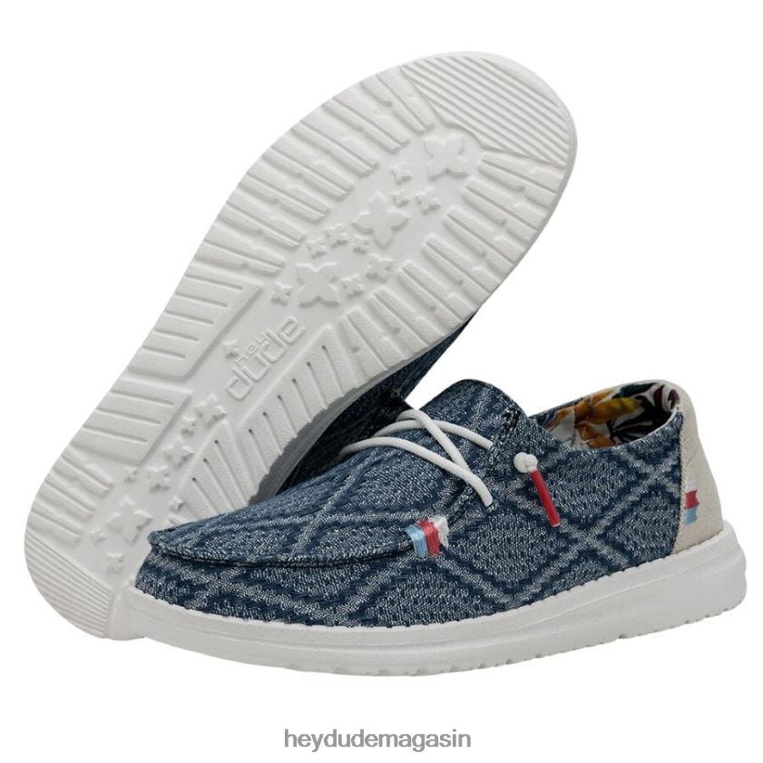 Hey Dude Hommes Wendy Bohème vrai bleu chaussures DT40T461