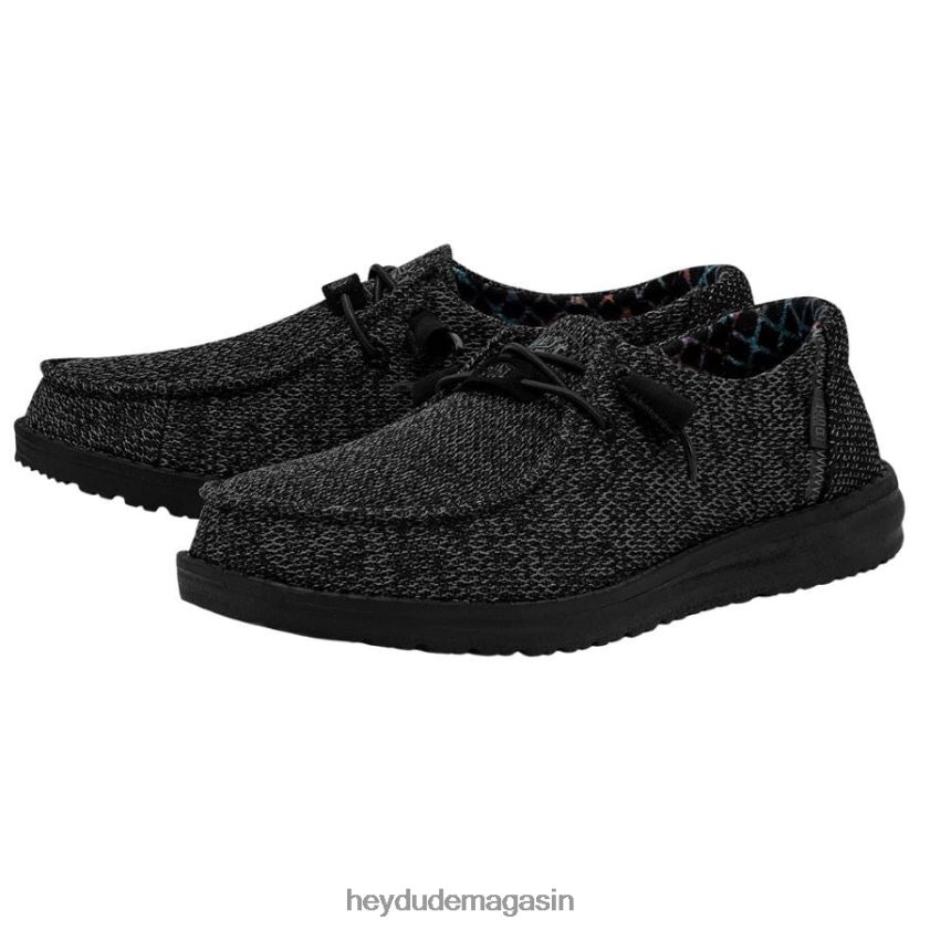 Hey Dude Hommes Wendy Sox Micro noir total chaussures DT40T450