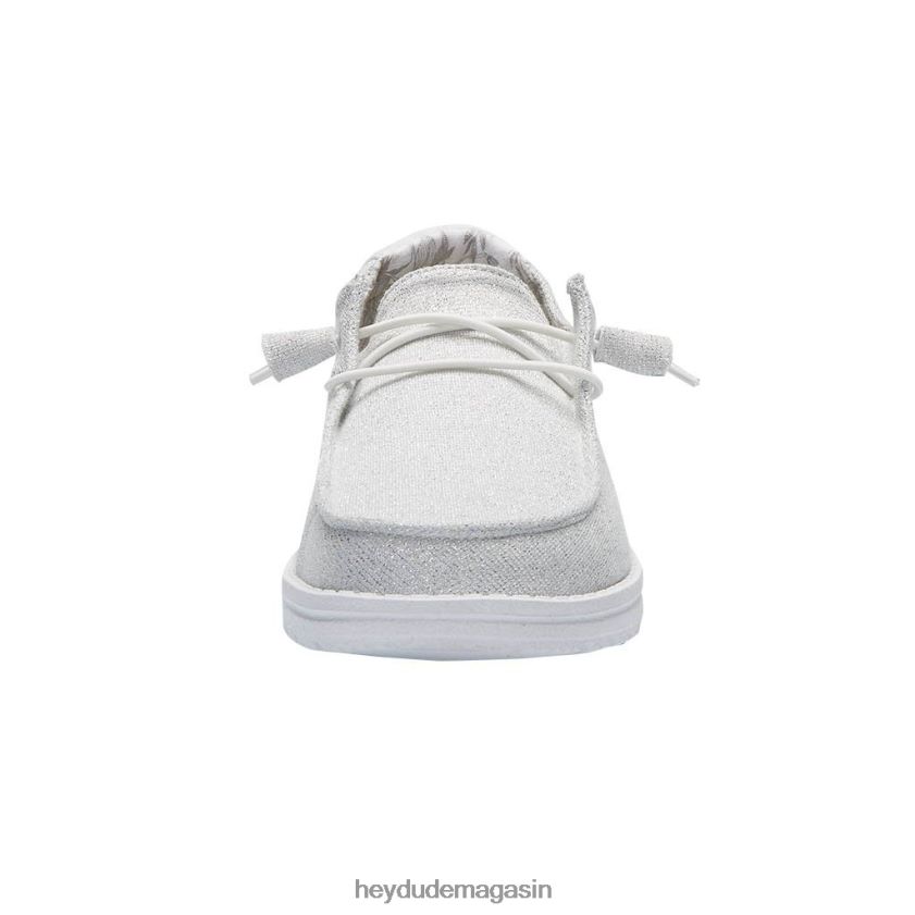 Hey Dude Hommes Wendy s'étire blanc étincelant chaussures DT40T4124