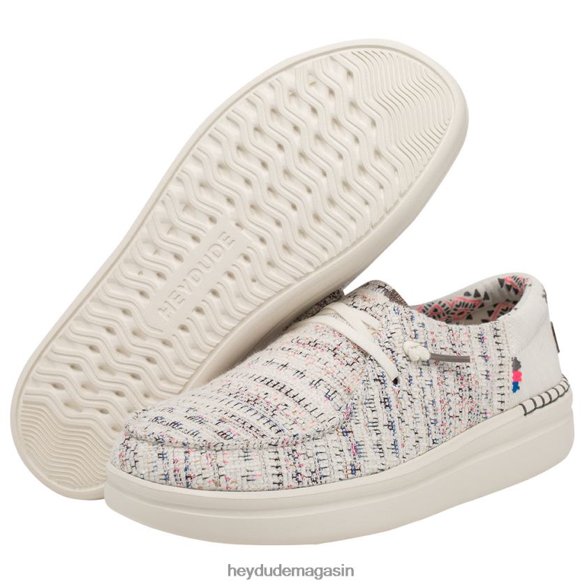 Hey Dude Hommes Wendy se lève bohème blanc chaussures DT40T4214