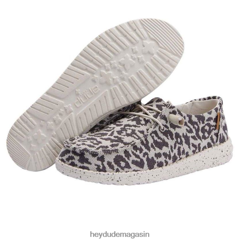 Hey Dude Hommes Wendy tissé guépard gris chaussures DT40T4142