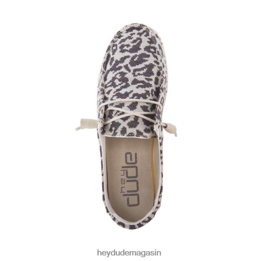 Hey Dude Hommes Wendy tissé guépard gris chaussures DT40T4142