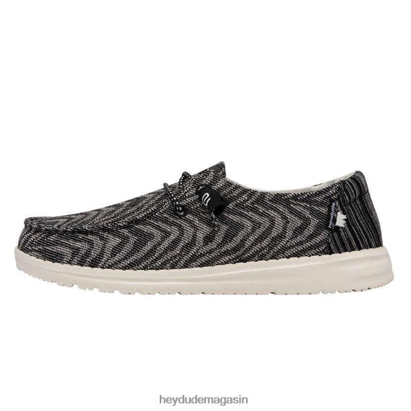 Hey Dude Hommes Wendy tissé zèbre à rayures noires chaussures DT40T4211