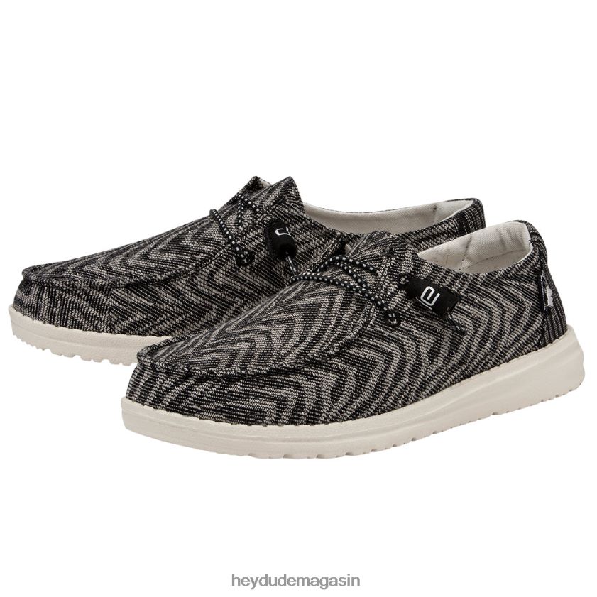 Hey Dude Hommes Wendy tissé zèbre à rayures noires chaussures DT40T4211