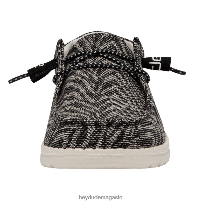 Hey Dude Hommes Wendy tissé zèbre à rayures noires chaussures DT40T4211