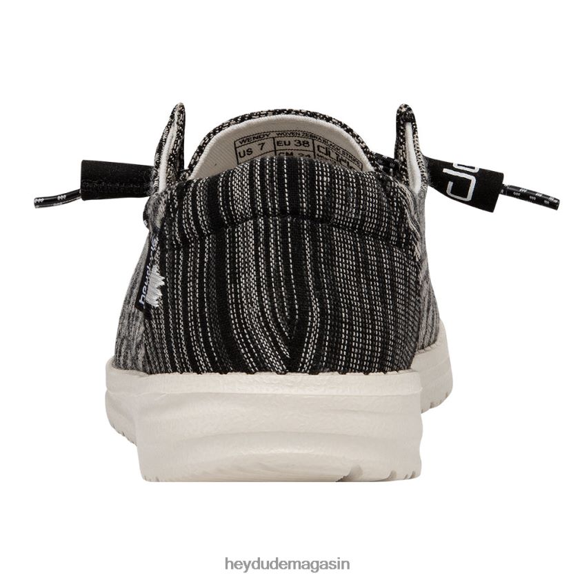 Hey Dude Hommes Wendy tissé zèbre à rayures noires chaussures DT40T4211