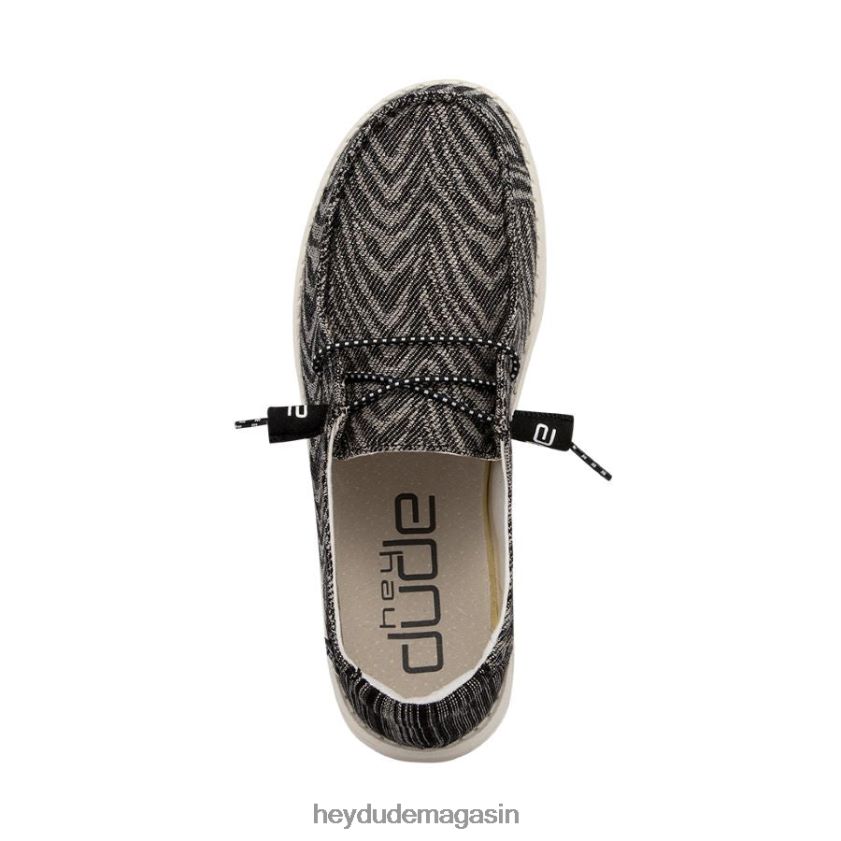 Hey Dude Hommes Wendy tissé zèbre à rayures noires chaussures DT40T4211