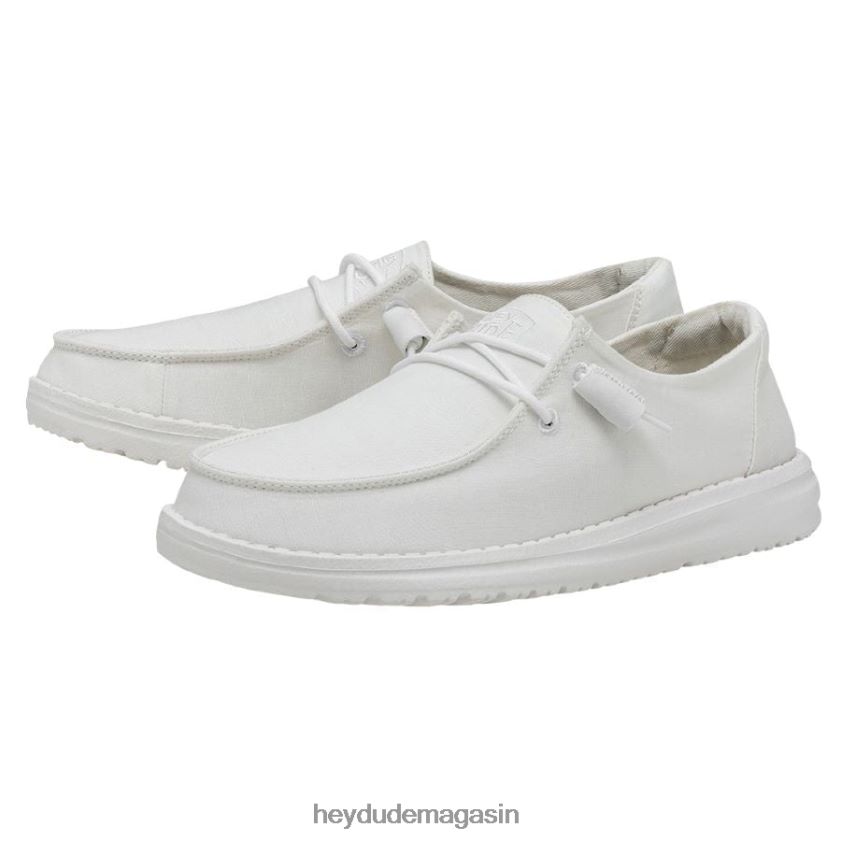 Hey Dude Hommes toile flammée Wendy blanc chaussures DT40T423