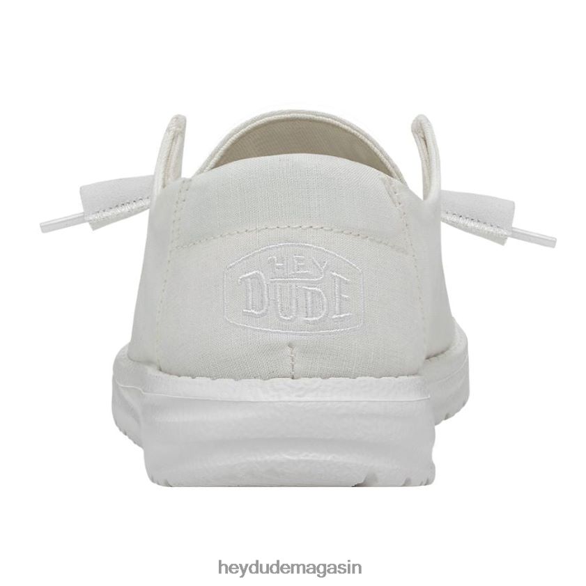 Hey Dude Hommes toile flammée Wendy blanc chaussures DT40T423
