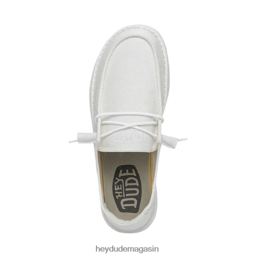 Hey Dude Hommes toile flammée Wendy blanc chaussures DT40T423