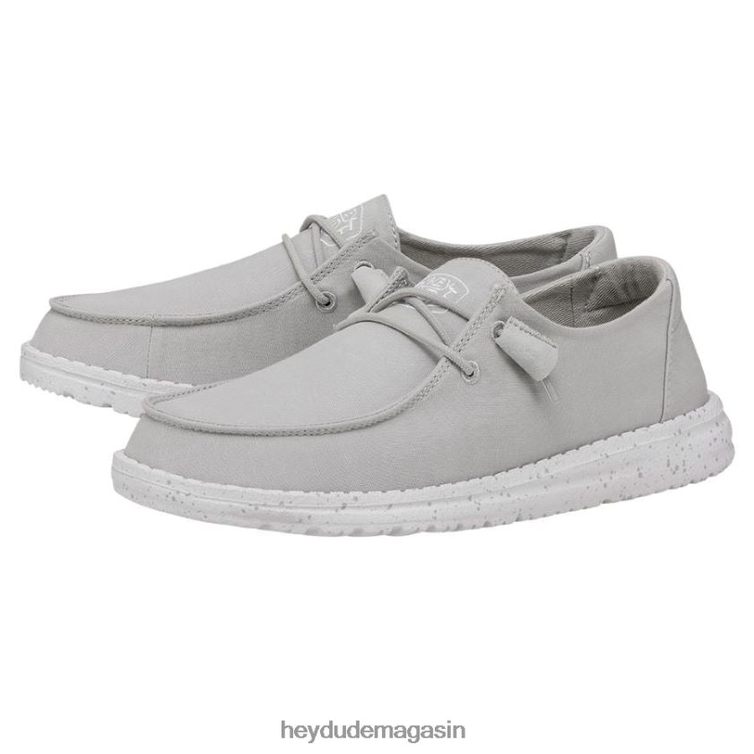 Hey Dude Hommes toile flammée Wendy gris clair chaussures DT40T425