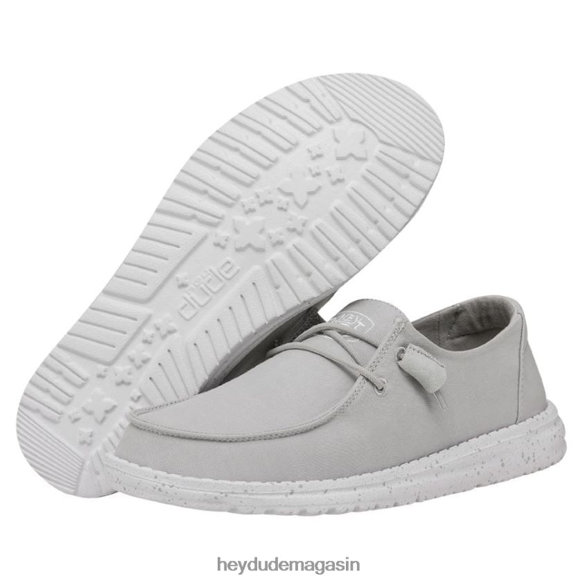Hey Dude Hommes toile flammée Wendy gris clair chaussures DT40T425