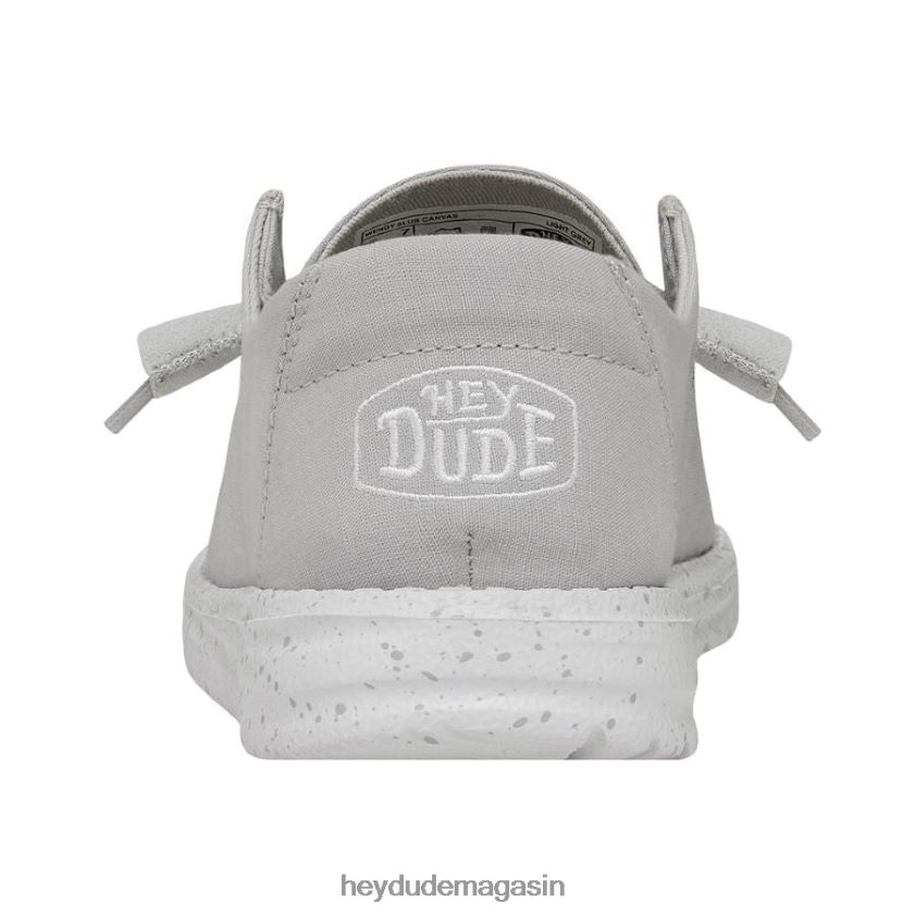 Hey Dude Hommes toile flammée Wendy gris clair chaussures DT40T425