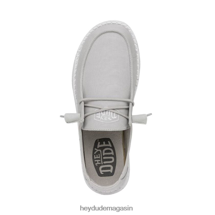 Hey Dude Hommes toile flammée Wendy gris clair chaussures DT40T425