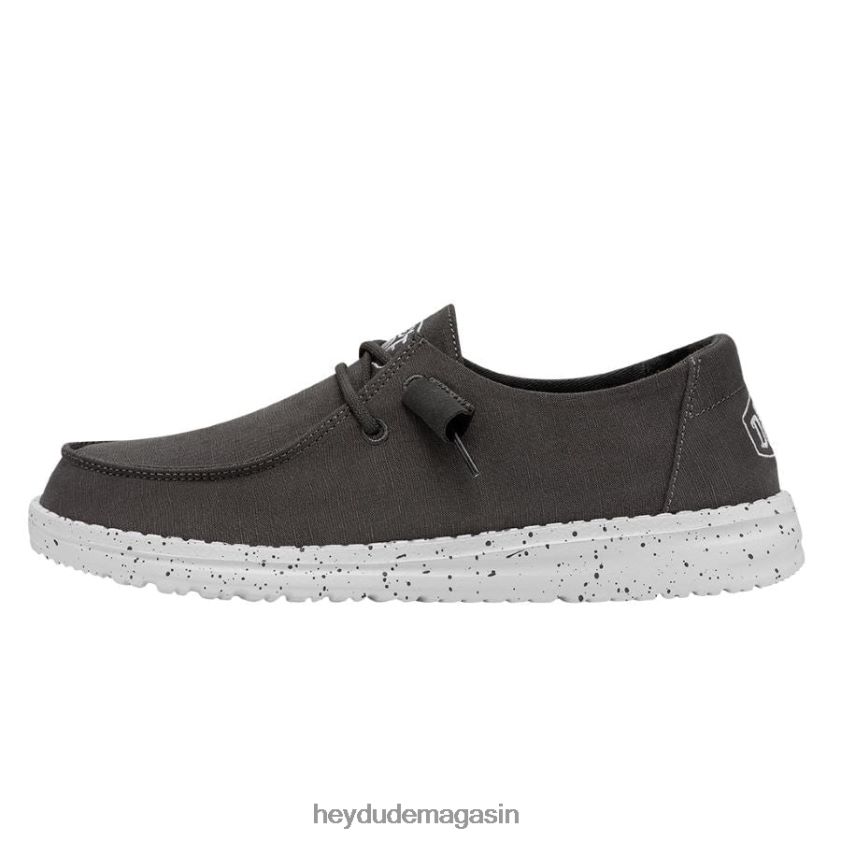 Hey Dude Hommes toile flammée Wendy gris foncé chaussures DT40T427