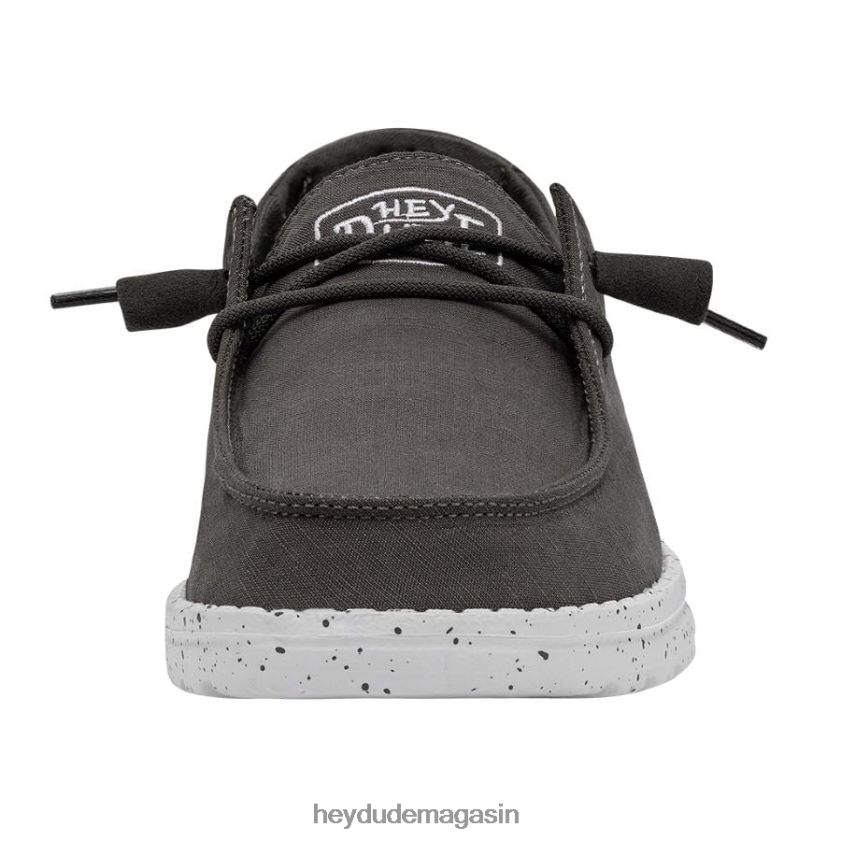 Hey Dude Hommes toile flammée Wendy gris foncé chaussures DT40T427