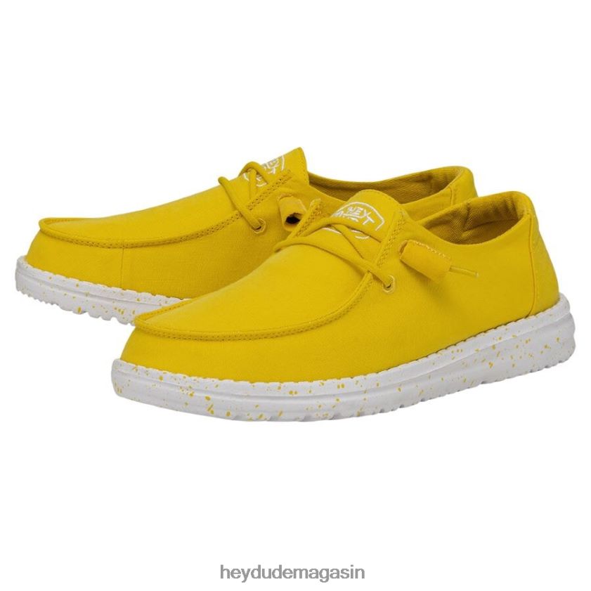 Hey Dude Hommes toile flammée Wendy jaune empire chaussures DT40T433
