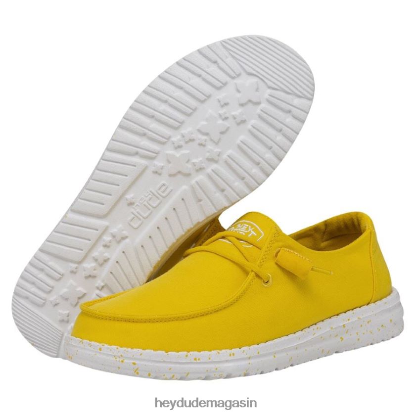 Hey Dude Hommes toile flammée Wendy jaune empire chaussures DT40T433