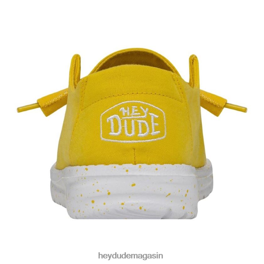Hey Dude Hommes toile flammée Wendy jaune empire chaussures DT40T433