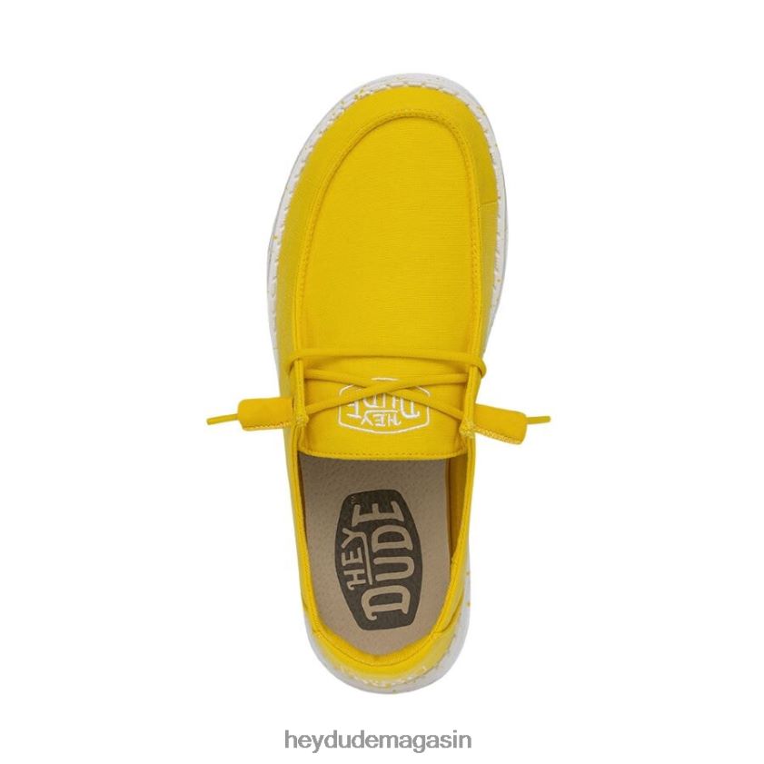 Hey Dude Hommes toile flammée Wendy jaune empire chaussures DT40T433