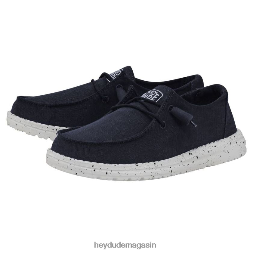 Hey Dude Hommes toile flammée Wendy marine chaussures DT40T431